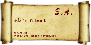 Sár Albert névjegykártya